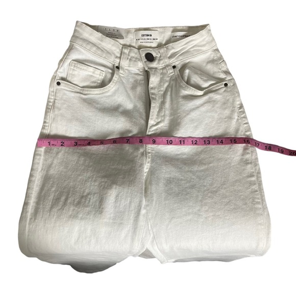 New Cotton On Stretch Straight Leg White Jeans Denim Size 2 - Picture 3 of 12